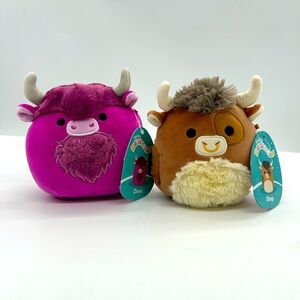 Squishmallows 5”Cow Set of two Dave and Shep